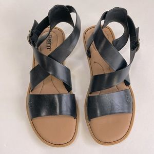 Born BlackFlat Sandal Size 10M